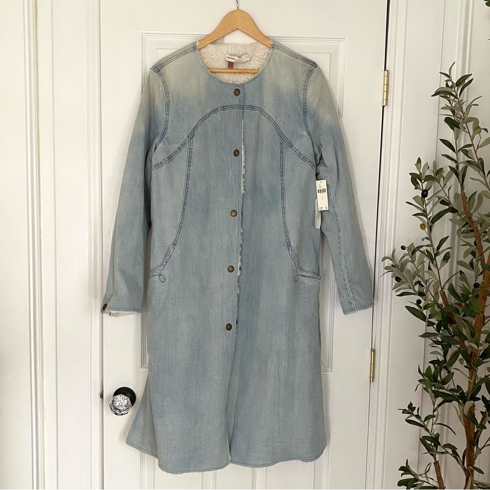 Anthropologie reversible Sherpa denim jacket size large